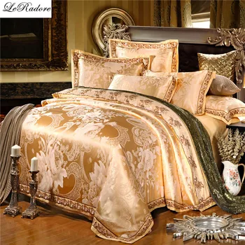 Satin Luxury Silk Bedding Sets 4/6PCS Jacquard Cotton Bed Linens Bed Sheet Duvet Cover Bedding Set King Size
Satin Luxury Silk Bedding Sets 4/6PCS Jacquard Cotton Bed Linens Bed Sheet Duvet Cover Bedding Set King Size