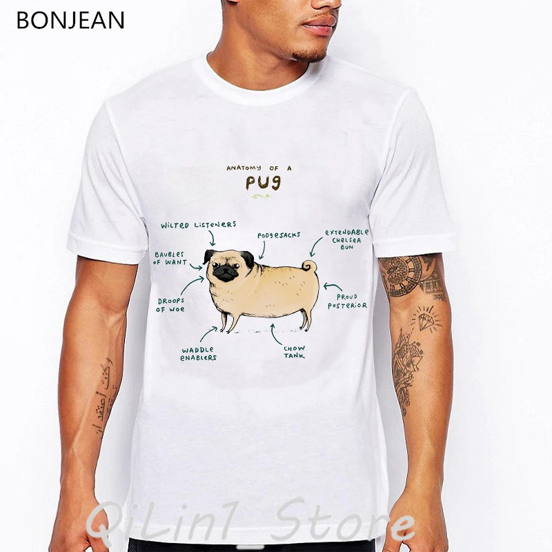 Anatomy Of The Pug Dog Animal Print T-Shirt Men Graphic Tee Shirt Homme Harajuku Kawaii Clothes White Tshirt Homme Streetwear
Anatomy Of The Pug Dog Animal Print T-Shirt Men Graphic Tee Shirt Homme Harajuku Kawaii Clothes White Tshirt Homme Streetwear