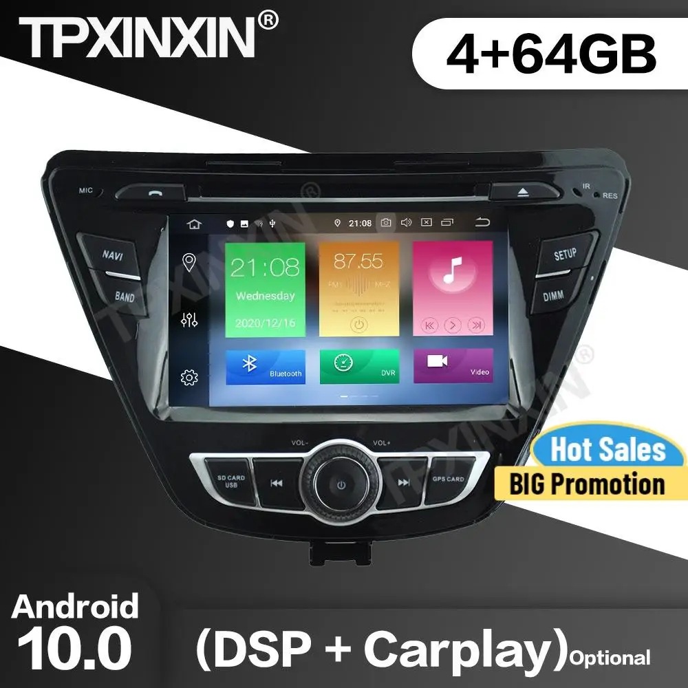 4+64G Carplay Car Radio 2 Din Stereo Receiver Android10.0 For HYUNDAI ELANTRA 2014 GPS NAVI Multimedia Player Recorder Head Unit
4+64G Carplay Car Radio 2 Din Stereo Receiver Android10.0 For HYUNDAI ELANTRA 2014 GPS NAVI Multimedia Player Recorder Head Unit