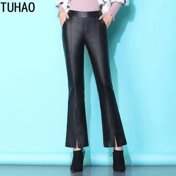 TUHAO 2019 Autumn Winter PU Leather Nine Point Micro Flare Pants Plus Size 3XL Female High Waist Split Office Lady Pants LZ72
TUHAO 2019 Autumn Winter PU Leather Nine Point Micro Flare Pants Plus Size 3XL Female High Waist Split Office Lady Pants LZ72