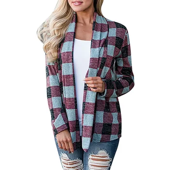 Fashion Women Trench Plaid Coat Cardigan Autumn Winter Cardigan Check Grain Long Sleeve Patchwork Print Casual Women's Coat
Fashion Women Trench Plaid Coat Cardigan Autumn Winter Cardigan Check Grain Long Sleeve Patchwork Print Casual Women's Coat