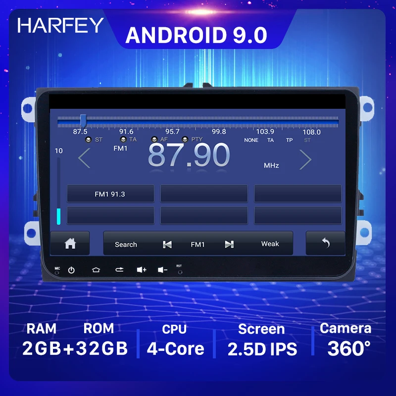 Harfey 2 Din радио GPS 9 дюймов автомобиль Android 0 для Фольксваген Шкода Октавия Гольф 5 6