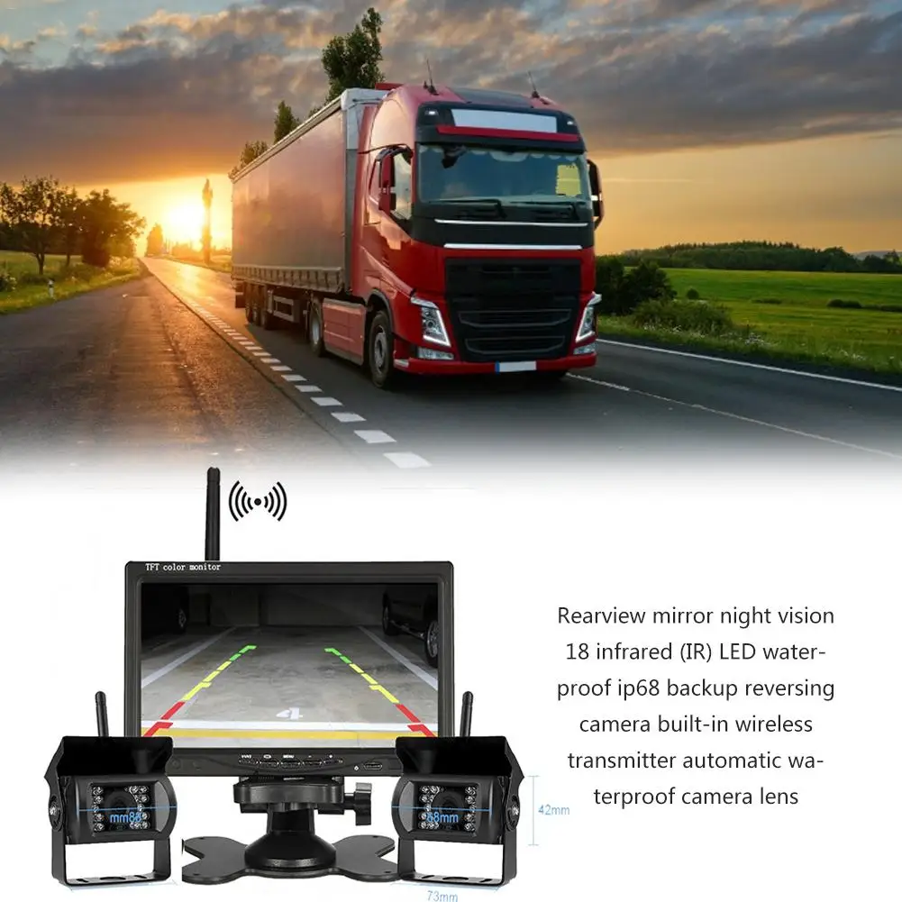 7 Inch 2.4G Truck Monitoring Night Vision Reversing Wireless Dual Camera 9-36v Platform Display for 12V 24V Truck Van WIRELESS 7
7 Inch 2.4G Truck Monitoring Night Vision Reversing Wireless Dual Camera 9-36v Platform Display for 12V 24V Truck Van WIRELESS 7