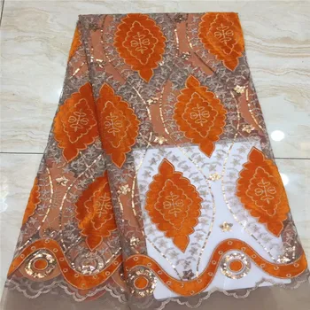 Sequins Lace Fabric Latest African Lace Fabric High Quality Nigerian French Party lace fabric for tulle lace fabric Orange
Sequins Lace Fabric Latest African Lace Fabric High Quality Nigerian French Party lace fabric for tulle lace fabric Orange