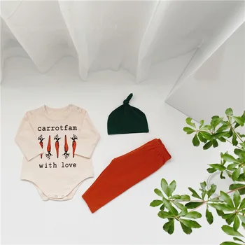 2020 INS Summper Baby Outfit Boys Jumpsuit Newborn Girl Cloth Pattern carrot In Cloth 3 Pieces In A Set (Romper + Pants +Hat
2020 INS Summper Baby Outfit Boys Jumpsuit Newborn Girl Cloth Pattern carrot In Cloth 3 Pieces In A Set (Romper + Pants +Hat