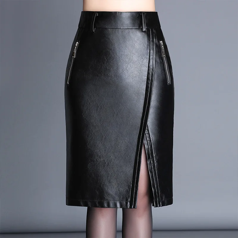 Elegant PU Leather Skirts Womens 2020 New Autumn Solid Black Split High Waist Package Hip Slim Fit Bodycon Skirt OL Skirt
Elegant PU Leather Skirts Womens 2020 New Autumn Solid Black Split High Waist Package Hip Slim Fit Bodycon Skirt OL Skirt