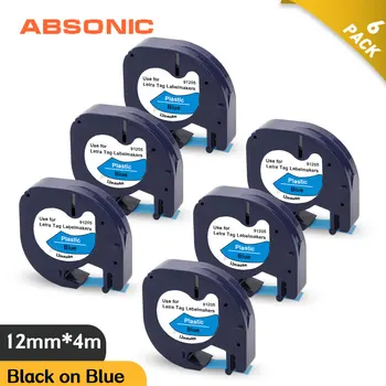 Absonic 6PK 91205 91335 91225 Replace DYMO Letratag Label Tapes 12mm Black on Blue Plastic Printer Ribbon Label Maker LT-100T
Absonic 6PK 91205 91335 91225 Replace DYMO Letratag Label Tapes 12mm Black on Blue Plastic Printer Ribbon Label Maker LT-100T