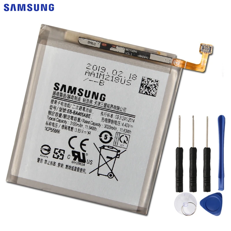 Оригинальная Аккумуляторная батарея для SAMSUNG GALAXY A40 A405F аккумулятор 3100