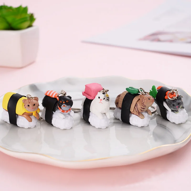 1pc Cartooon Personality Cat and Sushi Men Women Keychain Car Auto Keyring Metal Keychain Key Ring Pendant Silverware Jewelry
1pc Cartooon Personality Cat and Sushi Men Women Keychain Car Auto Keyring Metal Keychain Key Ring Pendant Silverware Jewelry