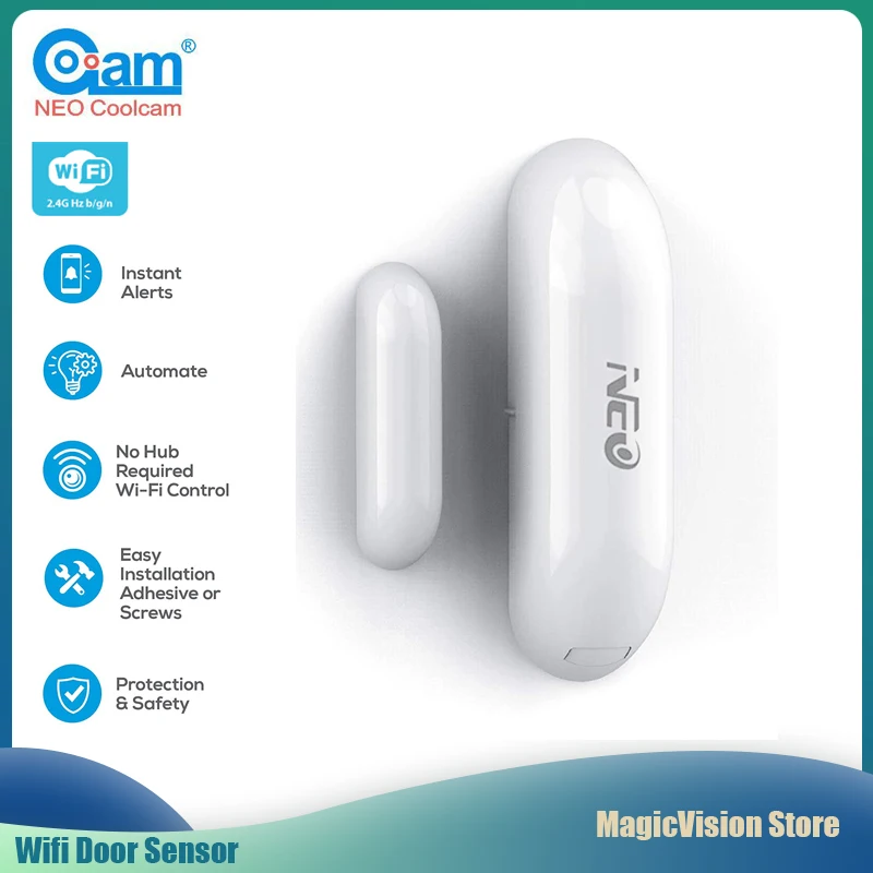 Coolcam NAS-DS01W WiFi Smart Door Window Sensor Magnetic Contact Detector App Notification Alerts for Smart Home Automation
Coolcam NAS-DS01W WiFi Smart Door Window Sensor Magnetic Contact Detector App Notification Alerts for Smart Home Automation
