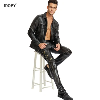 Idopy DJ Swag Skinny Mens Faux Leather PU Tight Black Joggers Stretchy Party Night Club Biker Pants For Men Boys With Zippers
Idopy DJ Swag Skinny Mens Faux Leather PU Tight Black Joggers Stretchy Party Night Club Biker Pants For Men Boys With Zippers