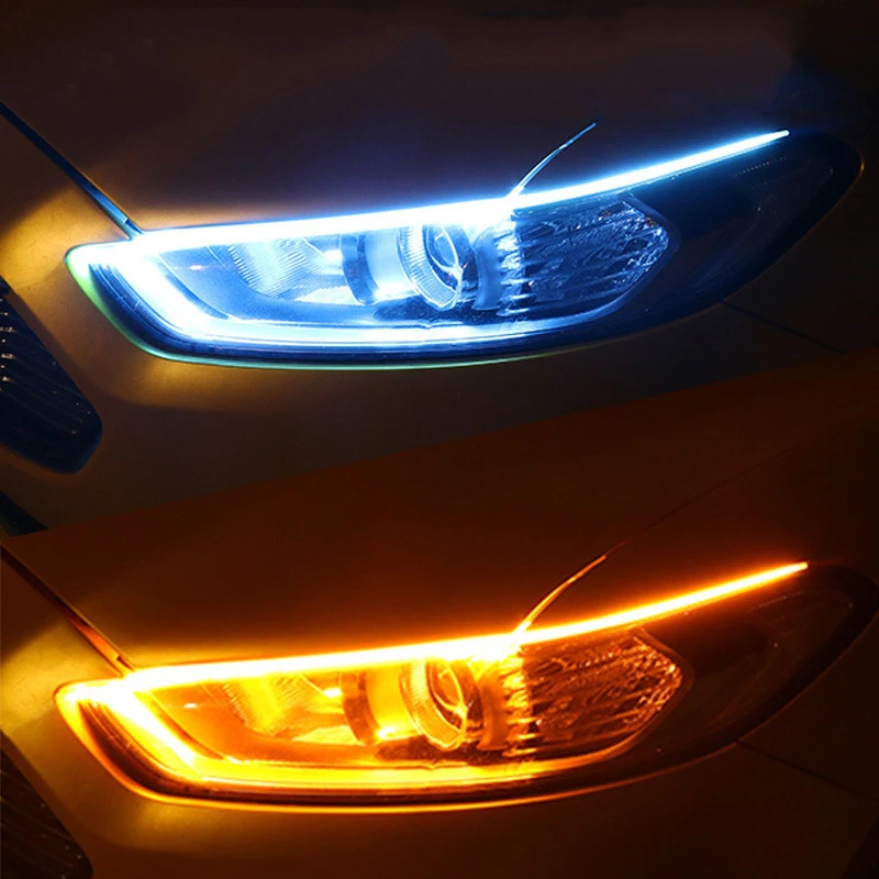 2pcs 60cm Car Led Light Strips DRL White/Blue Daytime Running Light Yellow Turn Signal Light Flexible Soft Tube Guide Waterproof
2pcs 60cm Car Led Light Strips DRL White/Blue Daytime Running Light Yellow Turn Signal Light Flexible Soft Tube Guide Waterproof