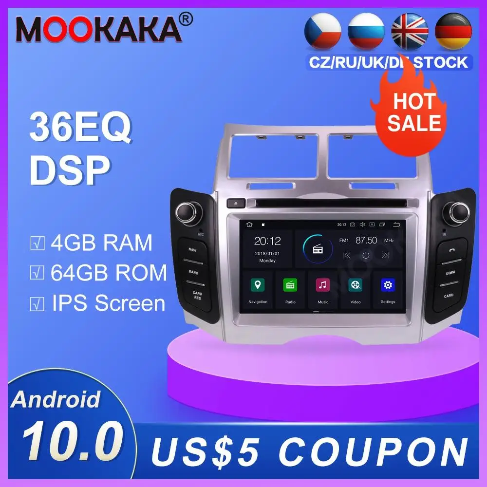 Автомобильный DVD-плеер Android 10 0 GPS-навигация для Toyota YARIS 2005-2011 автомобильный