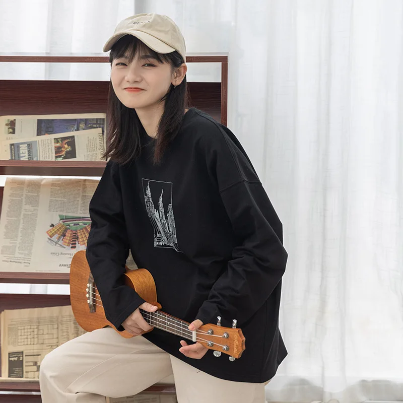 Spring Autumn Woman Tshirts Architecture Graphic Tee Full Appliques Fashion Cotton Soft Comfortable Loose Design Tops Harajuku
Spring Autumn Woman Tshirts Architecture Graphic Tee Full Appliques Fashion Cotton Soft Comfortable Loose Design Tops Harajuku