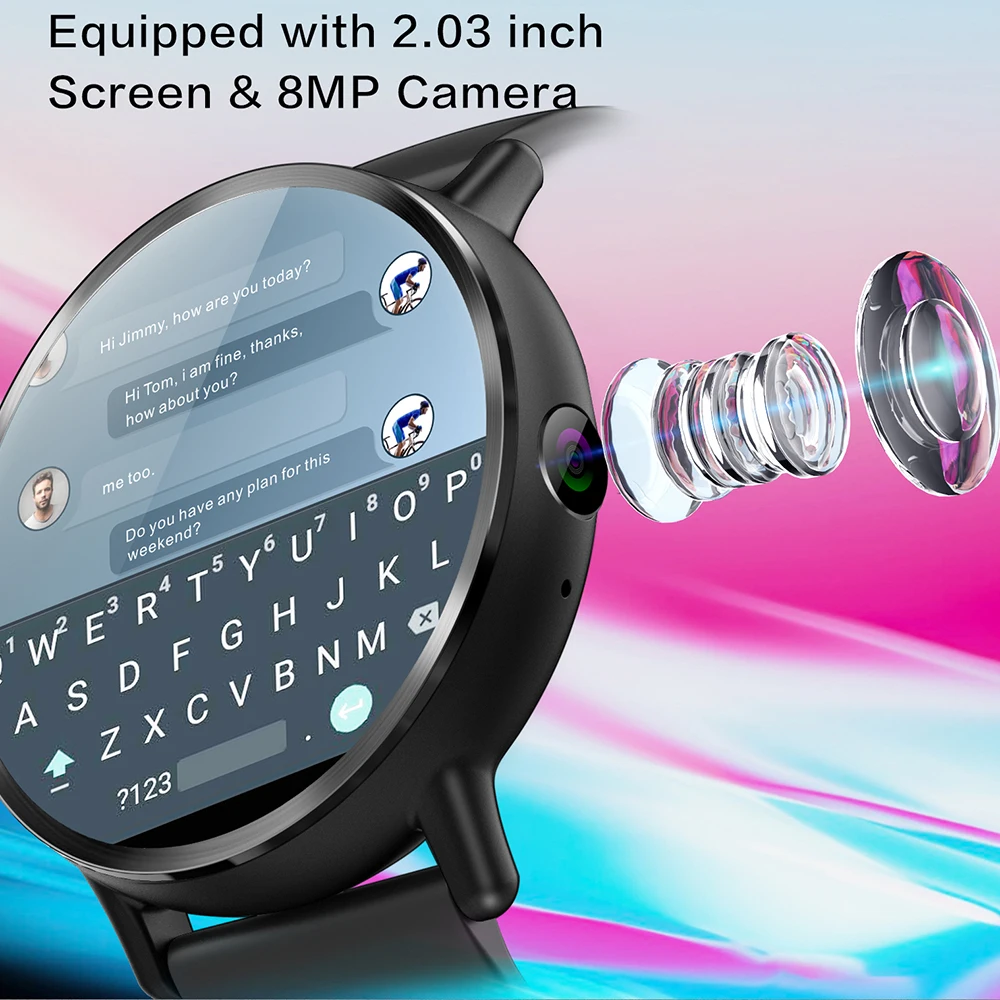 Смарт часы LEMFO LEM X 4G Android 7 1 GPS Sim карта Wi Fi экран 2 03 дюйма камера 8 МП