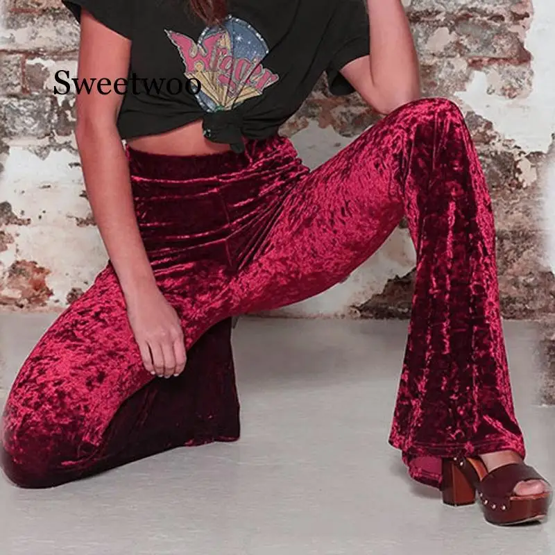 Sweetwoo Wide Leg High Waist Velvet Flare Pants Stretchy Skinny Streetwear Trousers Women 2020 Autumn Winter Clothes Slim Pants
Sweetwoo Wide Leg High Waist Velvet Flare Pants Stretchy Skinny Streetwear Trousers Women 2020 Autumn Winter Clothes Slim Pants