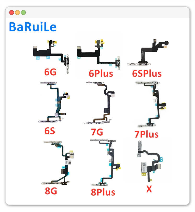 Кабель питания BaRuiLe для iPhone 6 6s 7 8 Plus 6P 7P X XS Max XR 11 11pro с металлическими кронштейнами 5