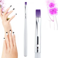 2019 nouveau 1PC UV Gel dessin peinture brosse stylo Nail Art brosse pour manucure bricolage outil dégradé violet couleur brosse blanc poignée chaude(China)