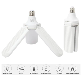 Bright Industrial Deformation Lighting 45W E27 LED Garage Light workshop Lamp Saucer three Foldable Leaves Transformers Bulb
Bright Industrial Deformation Lighting 45W E27 LED Garage Light workshop Lamp Saucer three Foldable Leaves Transformers Bulb