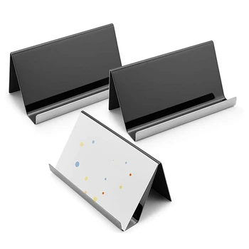 3 Office Stainless Steel Business Card Desktop Display Stand Business Card Holder Desktop Storage Box, Black 
3 Office Stainless Steel Business Card Desktop Display Stand Business Card Holder Desktop Storage Box, Black