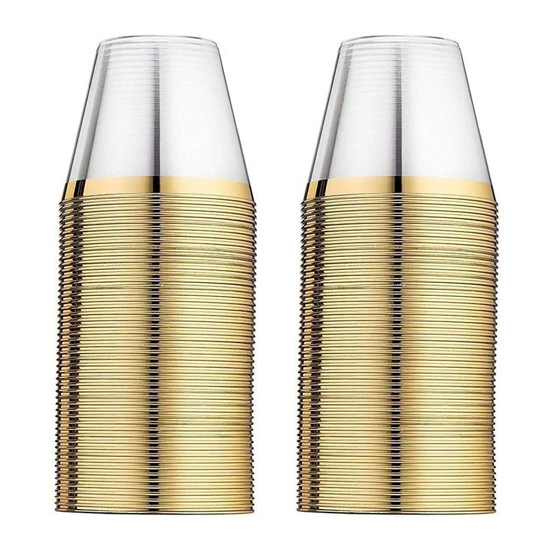 100PCS Environmentally Friendly and Practical Wedding Party Gold Bronzing Plastic Cup Disposable Gold Plastic Cup
100PCS Environmentally Friendly and Practical Wedding Party Gold Bronzing Plastic Cup Disposable Gold Plastic Cup