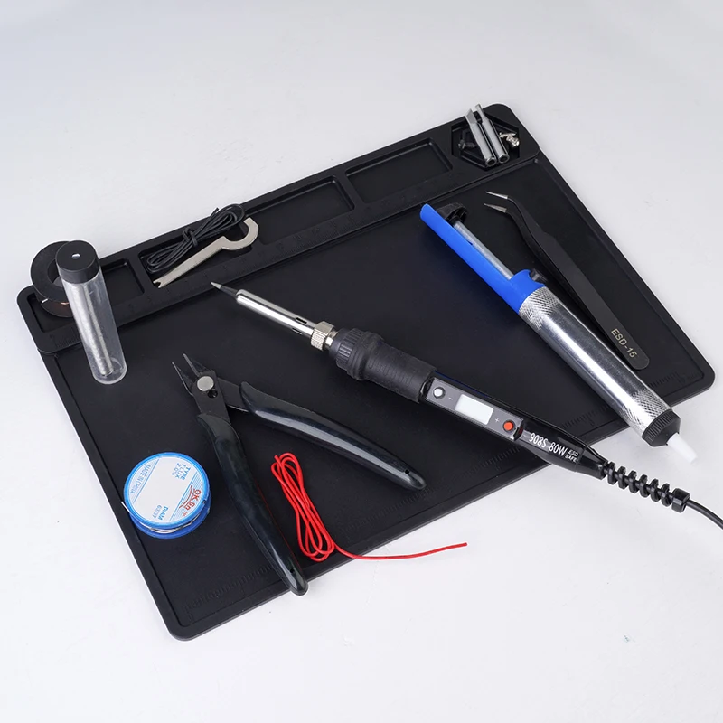 Soldering Repair Work Kit Mat Insulation Silicone Welding Pad Heat-resistant Magnetic Soldering Station for BGA Soldering Iron
Soldering Repair Work Kit Mat Insulation Silicone Welding Pad Heat-resistant Magnetic Soldering Station for BGA Soldering Iron