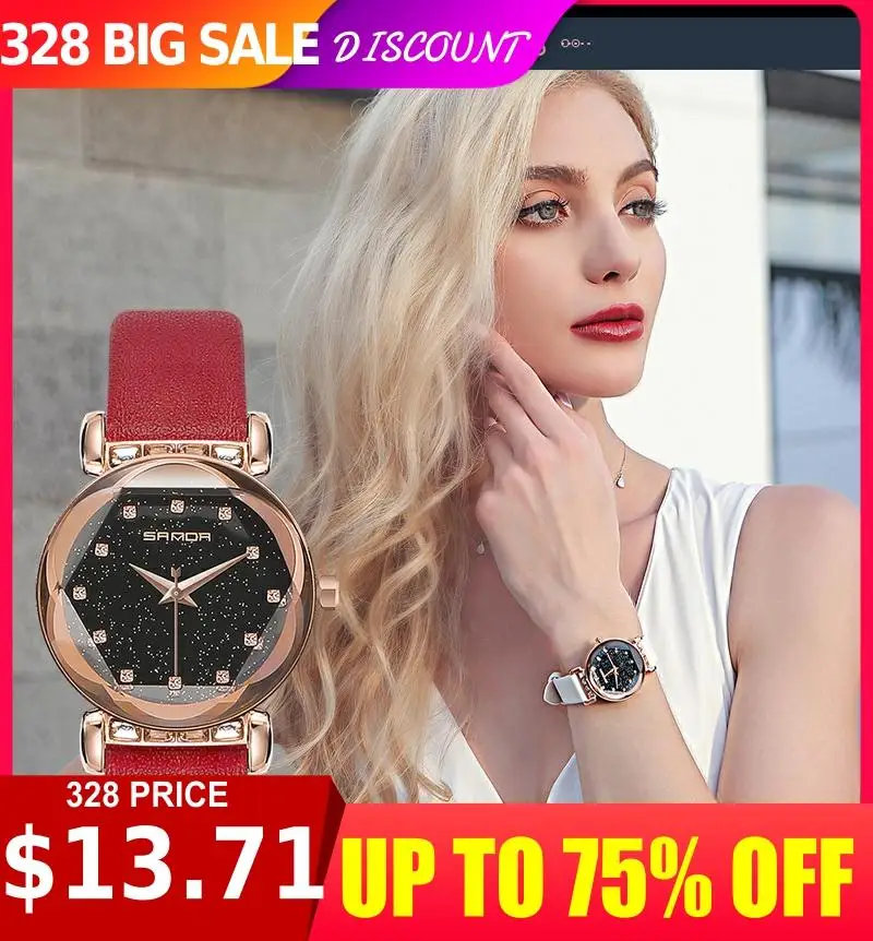 SANDALuxury Top Brand Fashion Leather Diamond Petals Cutting Glass Star Women's Quartz Watch ladies watch sport watch
SANDALuxury Top Brand Fashion Leather Diamond Petals Cutting Glass Star Women's Quartz Watch ladies watch sport watch