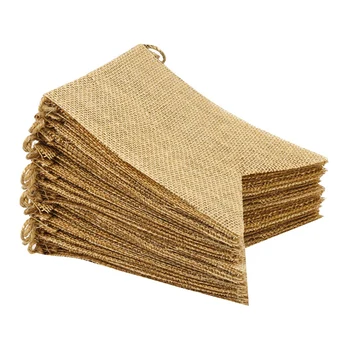 

Burlap Banner, 30 Ft Swallowtail Flag, DIY Decoration for Holidays, Wedding, Camping, Party and Any Occasion 48 Pcs
