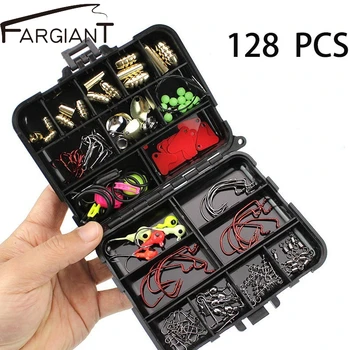 128 PCS Copper Lead Sinker Lead Jig Head Carbon Steel Fishing Hooks Jig Fishing Parts Kits
128 PCS Copper Lead Sinker Lead Jig Head Carbon Steel Fishing Hooks Jig Fishing Parts Kits