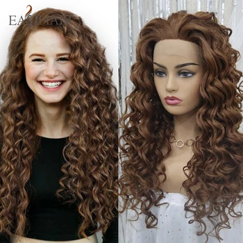 EASIHAIR Brown Curly Lace Front Wigs Heat Resistant Hair Highlight Gold Women Daily Makeup Synthetic Lace Front Party Wigs 
EASIHAIR Brown Curly Lace Front Wigs Heat Resistant Hair Highlight Gold Women Daily Makeup Synthetic Lace Front Party Wigs