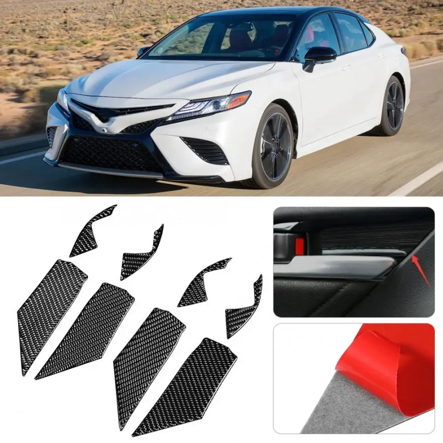 Hot Sell 100% Brand New High Quality Black Carbon Fiber Car Interior Door Bowl Trim Sticker Fits for Toyota Camry 2018-2019 
Hot Sell 100% Brand New High Quality Black Carbon Fiber Car Interior Door Bowl Trim Sticker Fits for Toyota Camry 2018-2019