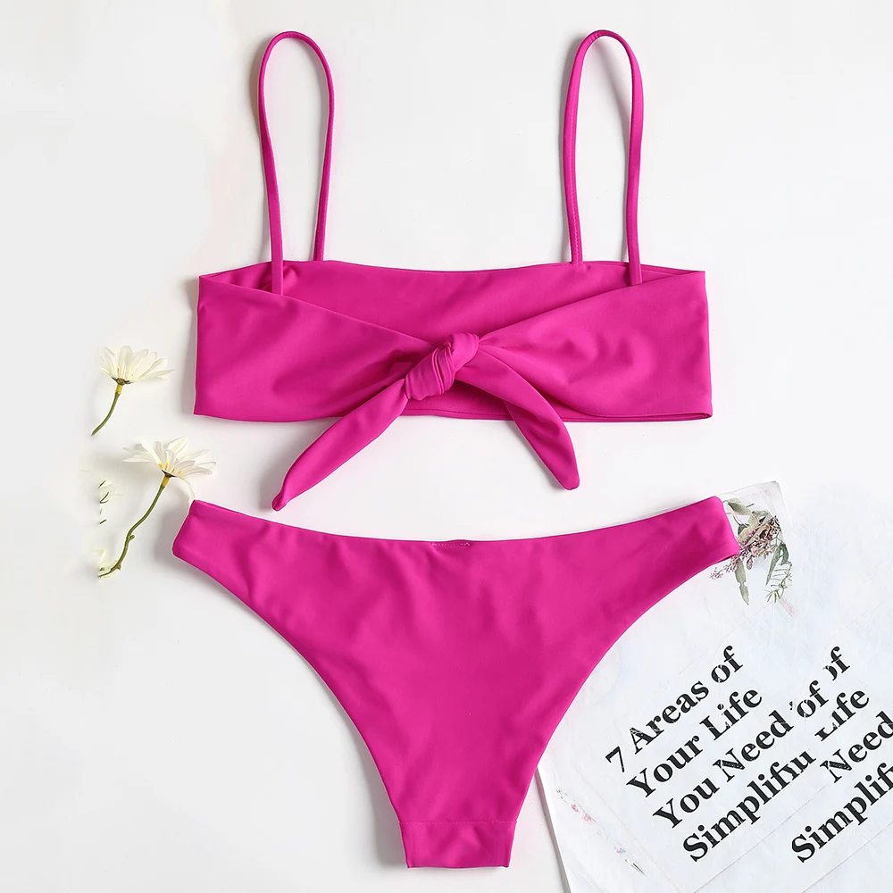

Zaful 2019 Sexy Cami Bralette Tied Knot Reversible Bikini Swimwear Bikinis Women Swimwear Swimsuit Biquinis Maillot De Bain