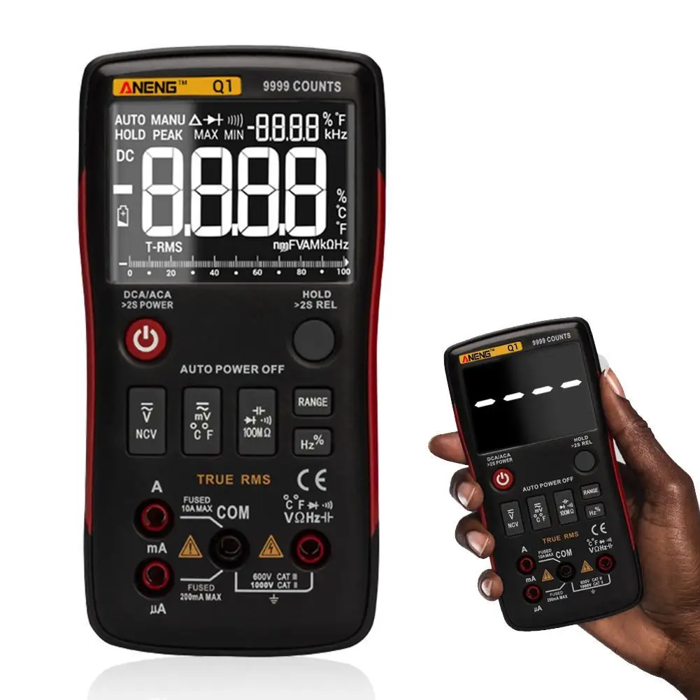 ANENG Q1 Digital LCD Multimeter True RMS Automatic Range AC/DC Ohm Tester Digital Multimeter Digital Meter Multimeter
ANENG Q1 Digital LCD Multimeter True RMS Automatic Range AC/DC Ohm Tester Digital Multimeter Digital Meter Multimeter