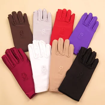 Protection 1Pair Women Wrist Length Gloves Black white Red Short Satin stretch Gloves Mittens for Ladies Girls summer Gloves
Protection 1Pair Women Wrist Length Gloves Black white Red Short Satin stretch Gloves Mittens for Ladies Girls summer Gloves