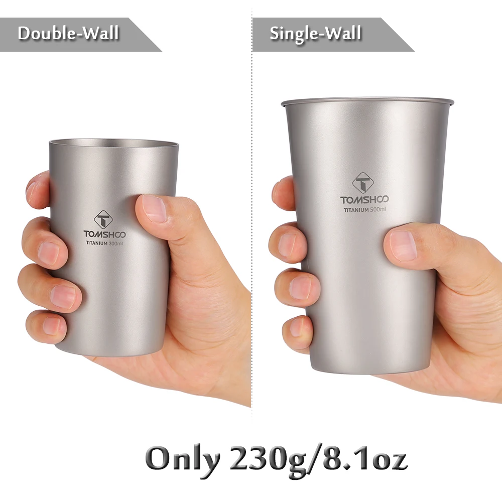 Hot New Ultralight 300/500ml Titanium Cup Single-Wall Beer Cup Water Cup Coffee Tea Mug Camping Cup Tableware For BBQ Picnic
Hot New Ultralight 300/500ml Titanium Cup Single-Wall Beer Cup Water Cup Coffee Tea Mug Camping Cup Tableware For BBQ Picnic