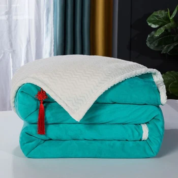 Solid Color Double-layer Blanket Thick Lamb Wool Blanket Flannel Bed Sheet Cover Blanket Bedspread for The Couch
Solid Color Double-layer Blanket Thick Lamb Wool Blanket Flannel Bed Sheet Cover Blanket Bedspread for The Couch