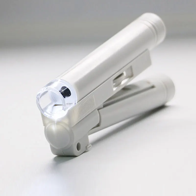 Ручной микроскоп 40x карманный портативный светодиодный светильник складная