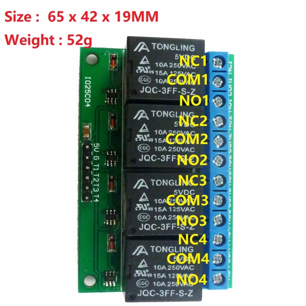 4ch 5V Flip-Flop Latch Relay Module Bistable Self-locking Electronic Switch Low pulse trigger Board Button MCU IO Control
4ch 5V Flip-Flop Latch Relay Module Bistable Self-locking Electronic Switch Low pulse trigger Board Button MCU IO Control
