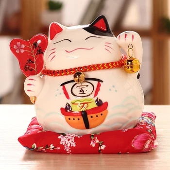 Zhaocai cat up an electric hand - shaking ceramic - gold Japanese cat shop saves money birthday gift Piggy bank home wedding 
Zhaocai cat up an electric hand - shaking ceramic - gold Japanese cat shop saves money birthday gift Piggy bank home wedding