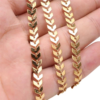 2 Meters Gold Silver Color Stainless Steel Fish Bone Chain Arrow Necklace Chain for Diy Necklace Bracelet Jewelry Making
2 Meters Gold Silver Color Stainless Steel Fish Bone Chain Arrow Necklace Chain for Diy Necklace Bracelet Jewelry Making