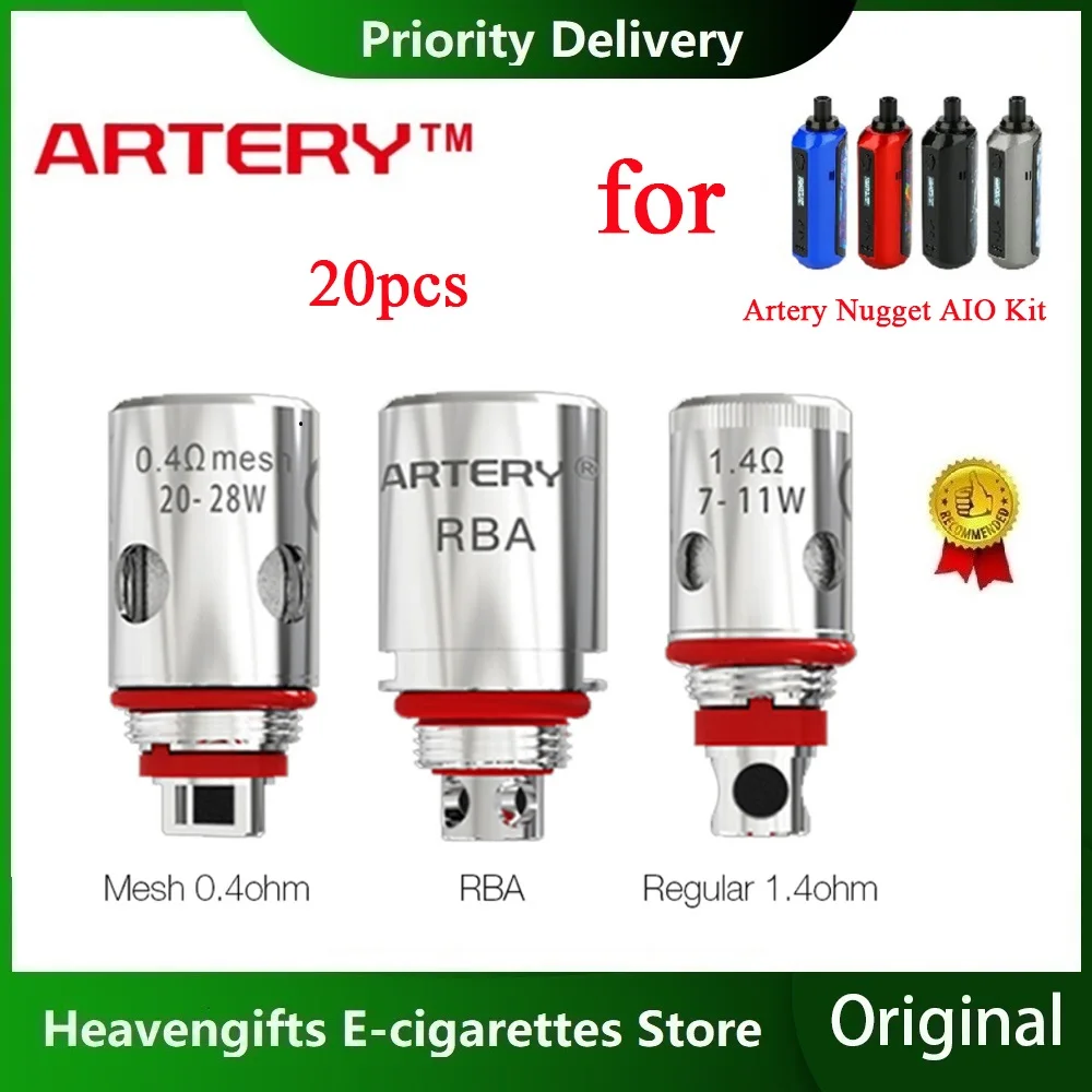 Original Artery Nugget AIO Coil & HP Mesh 0.4ohm/ HP regular 1.4ohm /RBA Coils For Artery Nugget Kit Ecig Vaporizer VS Pal 2 Pro
Original Artery Nugget AIO Coil & HP Mesh 0.4ohm/ HP regular 1.4ohm /RBA Coils For Artery Nugget Kit Ecig Vaporizer VS Pal 2 Pro