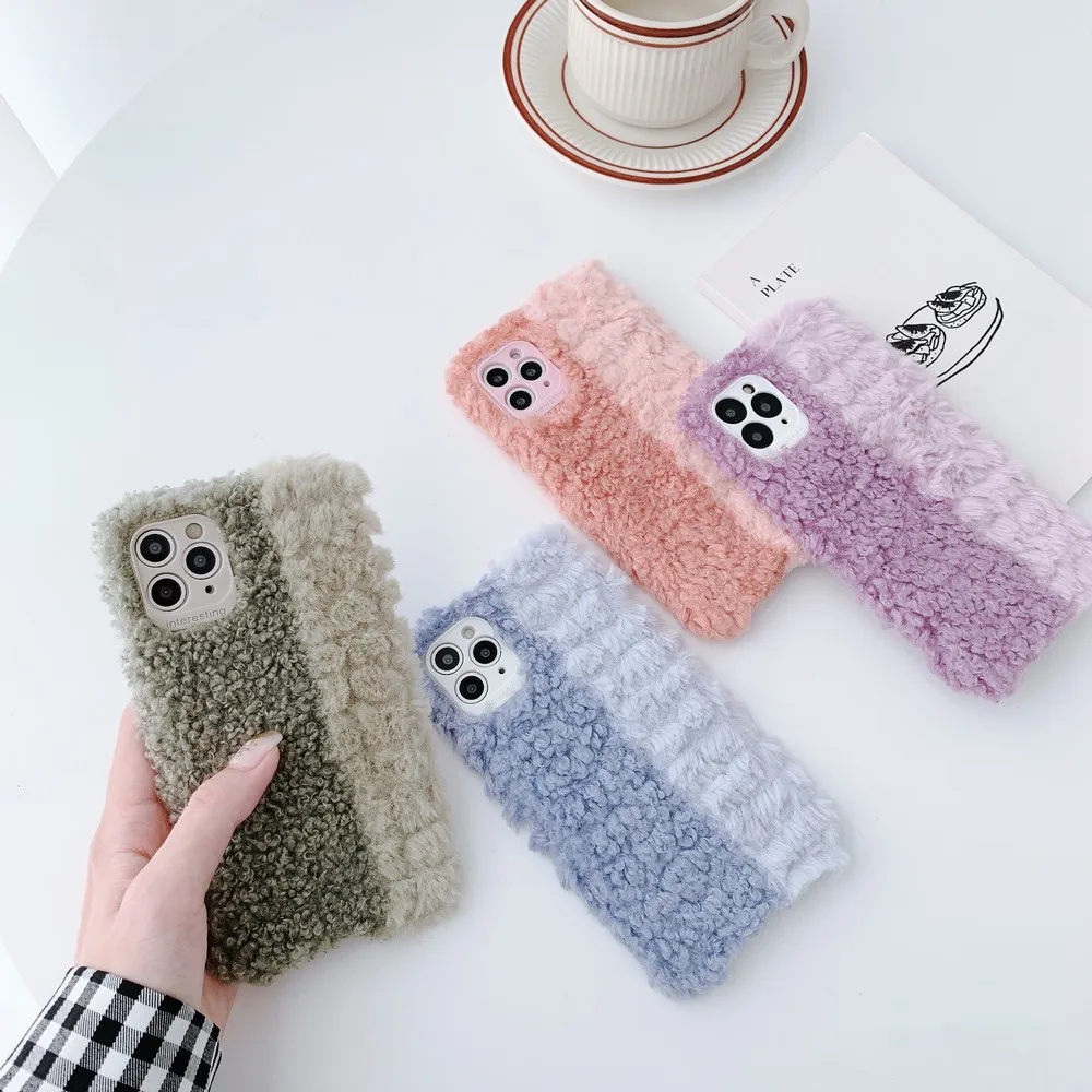 Simple personality two-color stitching fluff phone case for iPhone 7 8 plus XR X XS Max 11 Pro Max for women back cover coque
Simple personality two-color stitching fluff phone case for iPhone 7 8 plus XR X XS Max 11 Pro Max for women back cover coque