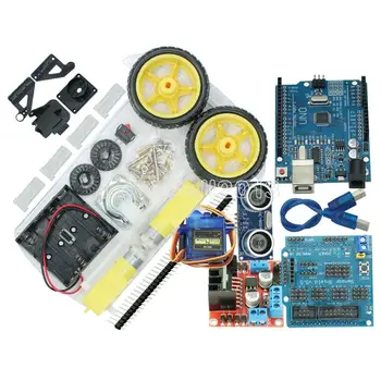 New Avoidance tracking Motor Smart Robot Car Chassis Kit Speed Encoder Battery Box 2WD Ultrasonic module For UNO kit
New Avoidance tracking Motor Smart Robot Car Chassis Kit Speed Encoder Battery Box 2WD Ultrasonic module For UNO kit
