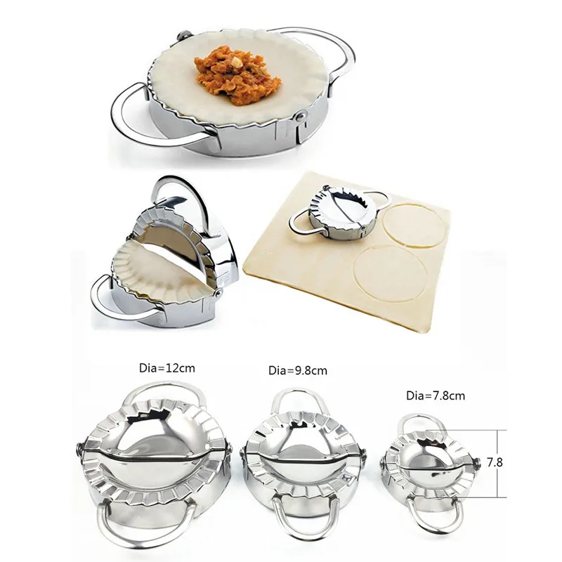 12/10/8CM Stainless Steel Dumpling Mould Press Dough Pie Ravioli Mould Cooking Pastry Tooling Dumplings Jiaozi Maker Mould
12/10/8CM Stainless Steel Dumpling Mould Press Dough Pie Ravioli Mould Cooking Pastry Tooling Dumplings Jiaozi Maker Mould