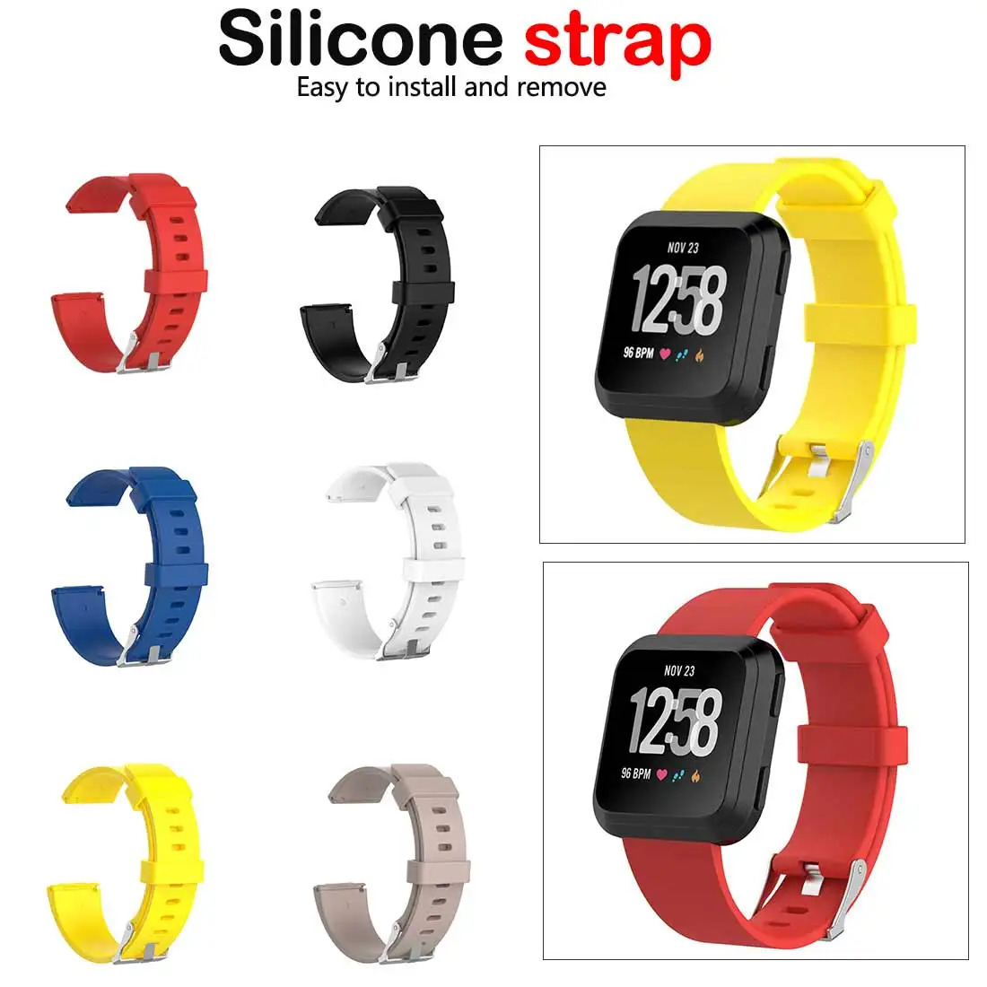 

Wristband Watch Band Silicone Replacement Sport Watch Band Strap for Fitbit Versa Bracelet Wrist Watchband