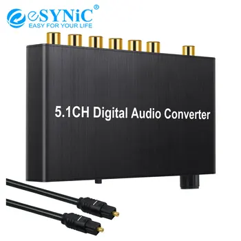 eSYNiC 192kHz DAC Decoder Coaxial Toslink Digital Audio Signal to 5.1/2.0CH Analog 3.5mm Jack Audio Converter For HDTV Blu-ray
eSYNiC 192kHz DAC Decoder Coaxial Toslink Digital Audio Signal to 5.1/2.0CH Analog 3.5mm Jack Audio Converter For HDTV Blu-ray