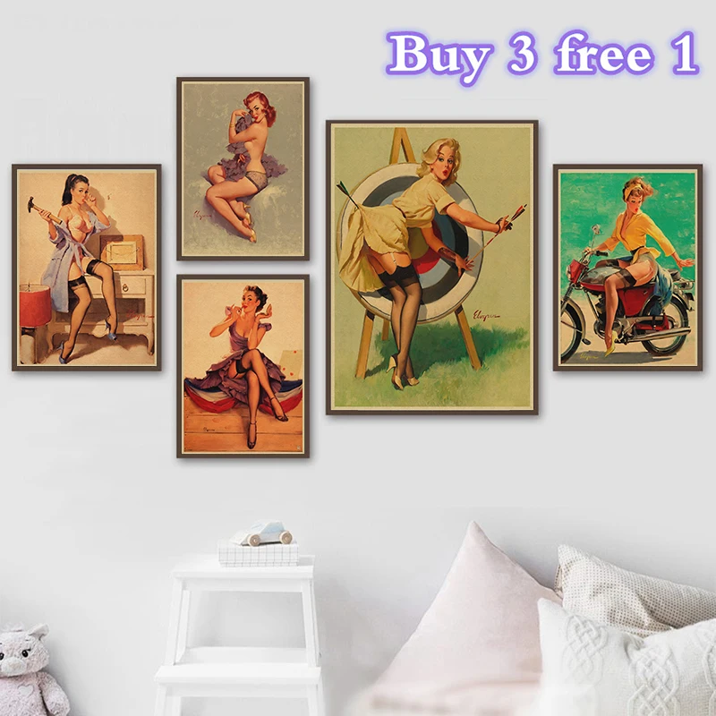 Фото Постеры на стену с изображением пикантной девушки Второй мировой войны в стиле