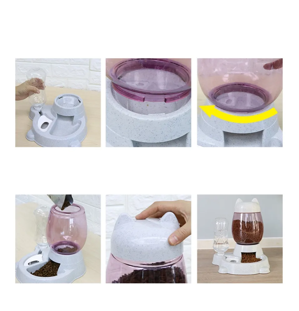 2.2L Pet Dog Cat Automatic Feeder Bowl for Dogs Drinking Water 528ml Bottle Kitten Bowls Slow Food Feeding Container Supplies 2.2L Pet Dog Cat Automatic Feeder Bowl for Dogs Drinking Water 528ml Bottle Kitten Bowls Slow Food Feeding Container Supplies