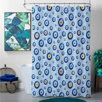 Shower Curtains Fabric for Spring Evil Eye,Traditional Protection Symbols on Dotted Backdrop Kids Childs Celebration Theme,
Shower Curtains Fabric for Spring Evil Eye,Traditional Protection Symbols on Dotted Backdrop Kids Childs Celebration Theme,