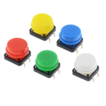 5PCS 12x12x7.3 mm Tactile Switches Square Push Button Tact Switch 12*12*7.3 mm Micro Switches With Round Cap
5PCS 12x12x7.3 mm Tactile Switches Square Push Button Tact Switch 12*12*7.3 mm Micro Switches With Round Cap